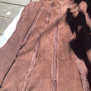 Brown Suede Textured Dress